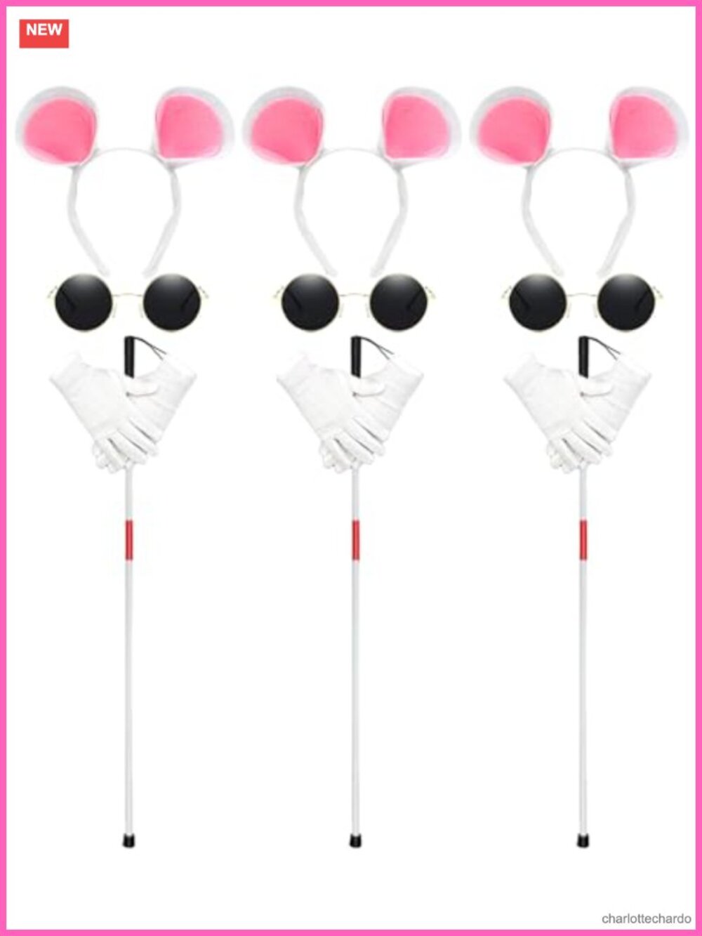 Halloween Mouse Costume Accessory Set Headbands Sunglasses Gloves Canes Cosplay